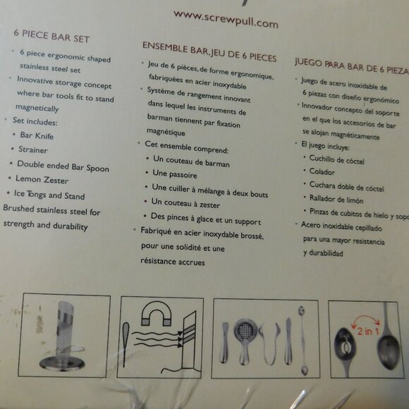 Screwpull Six Piece Bar Set NEW in BOX - Picture 6 of 7